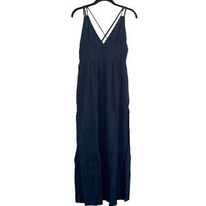 Nwt- Fashion Nova Tulum Coastline Maxi Dress Women's Size Medium in Navy